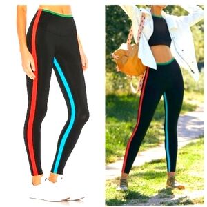 Splits59 Black Leggings Accent Stripes